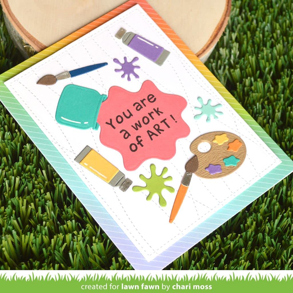 LAWN FAWN Lawn Cuts Custom Craft Die-Stitched Ripple Backdrop Die - Scrapbooking & Card Making Supplies for DIY Paper Crafts - Perfect for Greeting Cards, Invitations, and Home Decor Projects