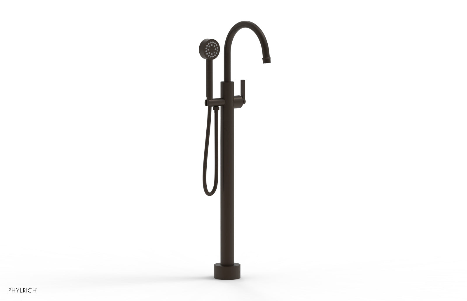 HEX MODERN Tall Floor Mount Tub Filler with Lever Handle & Hand Shower - Model 501 47 01 - Perfect for Luxury Bathroom Renovations & Spa-Like Showers