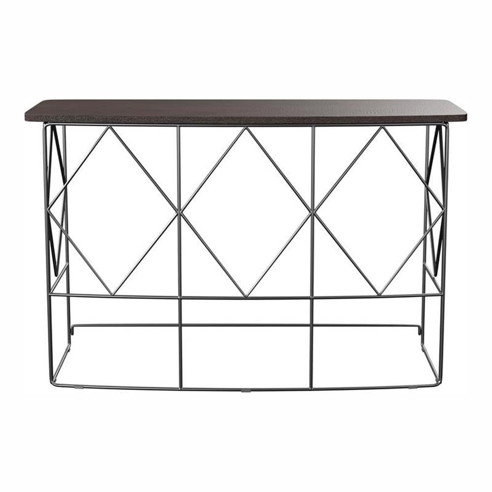 Furniture of America Borche Industrial Wood Console Table - Walnut Finish, Entryway Sofa Table for Living Room, Hallway & Foyer Decor