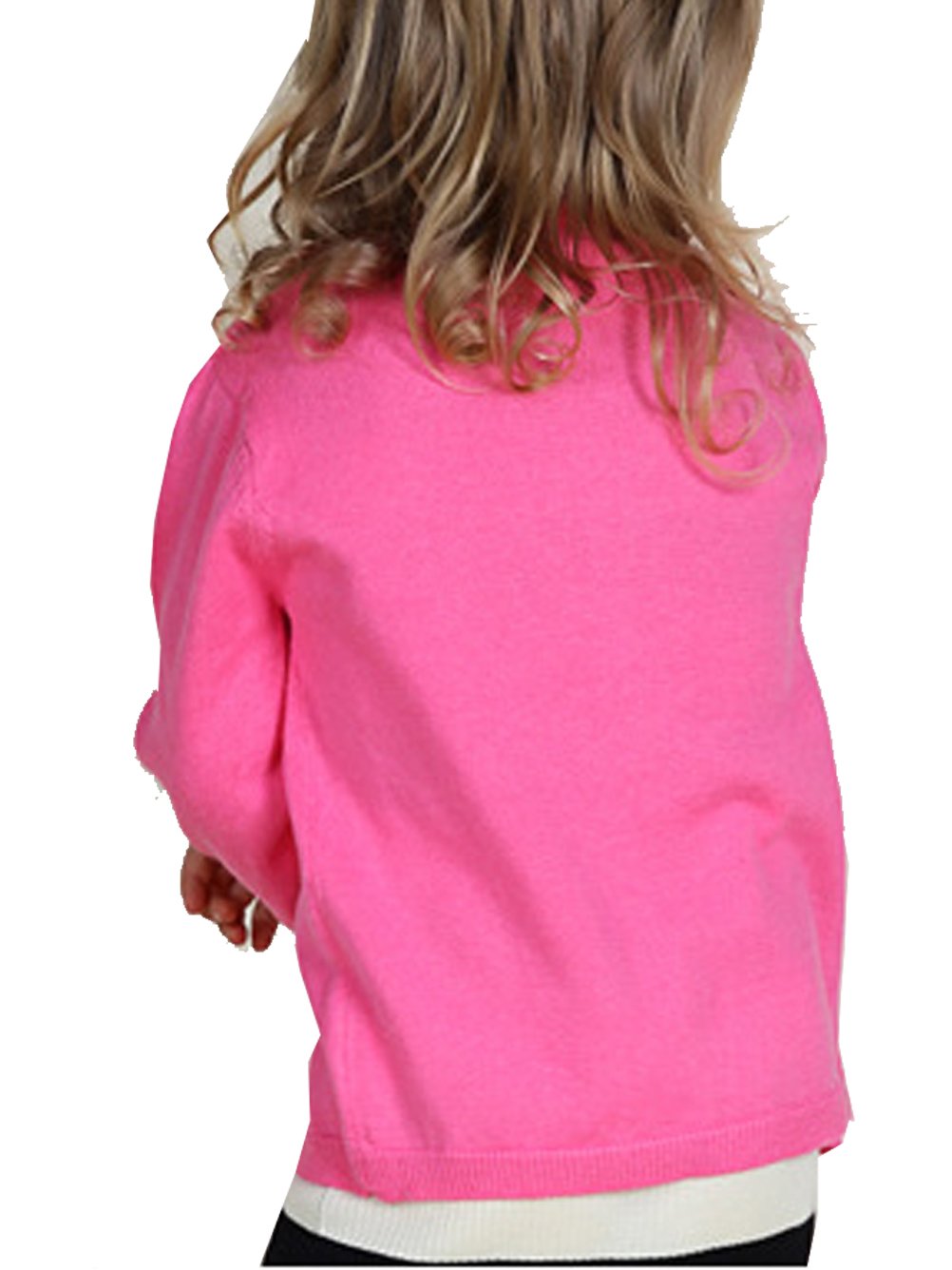 Girls Cotton Button-Up Cardigan Sweater - Long Sleeve Crewneck Uniform Pullover for Little Girls | School Outfit, Casual Wear & Layering Essential