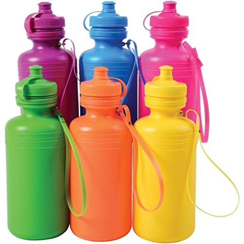 24-Pack Neon Water Bottles for Kids & Adults - Insulated, BPA-Free, Leak-Proof - Perfect for School, Gym, Sports & Outdoor Activities
