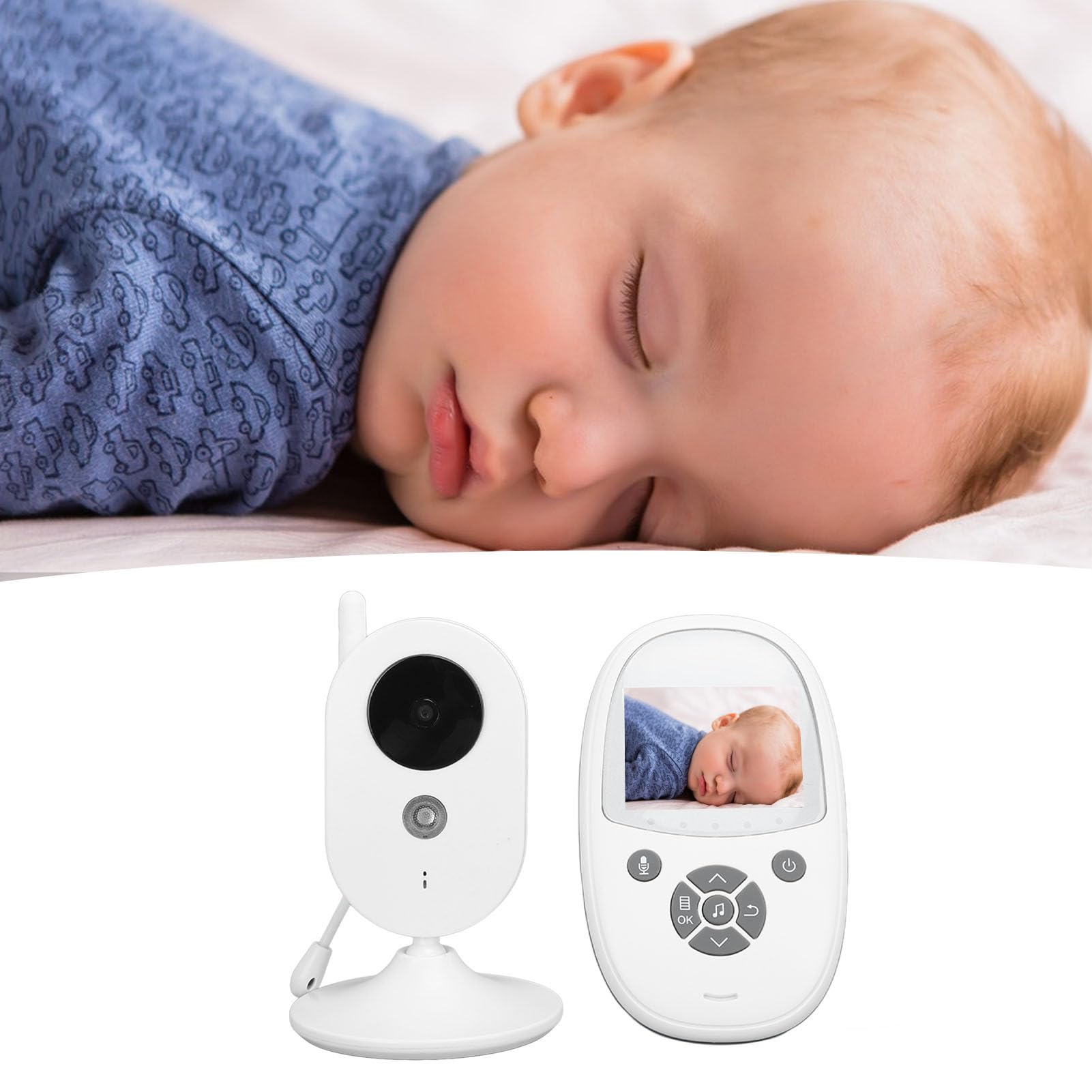Wireless Baby Monitor with Dual Microphone & Night Vision - 100-240V Pet Camera for Home, Nursery, Office (US Plug) - Ideal for Parents, Pet Owners & Remote Monitoring