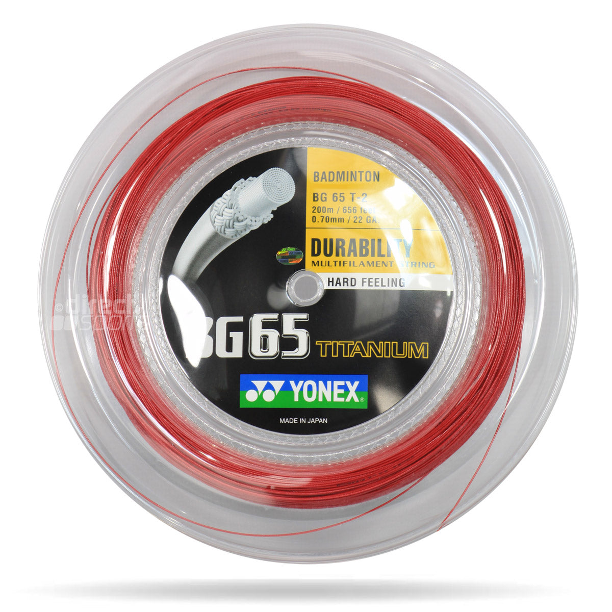 Yonex BG 65 Ti Badminton String Reel - High Performance Nylon Badminton Strings for Professional Players - Perfect for Tournament Play & Training Sessions