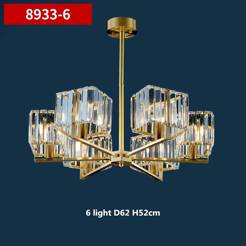 Elegant K9 Crystal Pendant Chandelier - Modern Lighting Fixture for Dining Room, Bedroom, or Living Room Decor