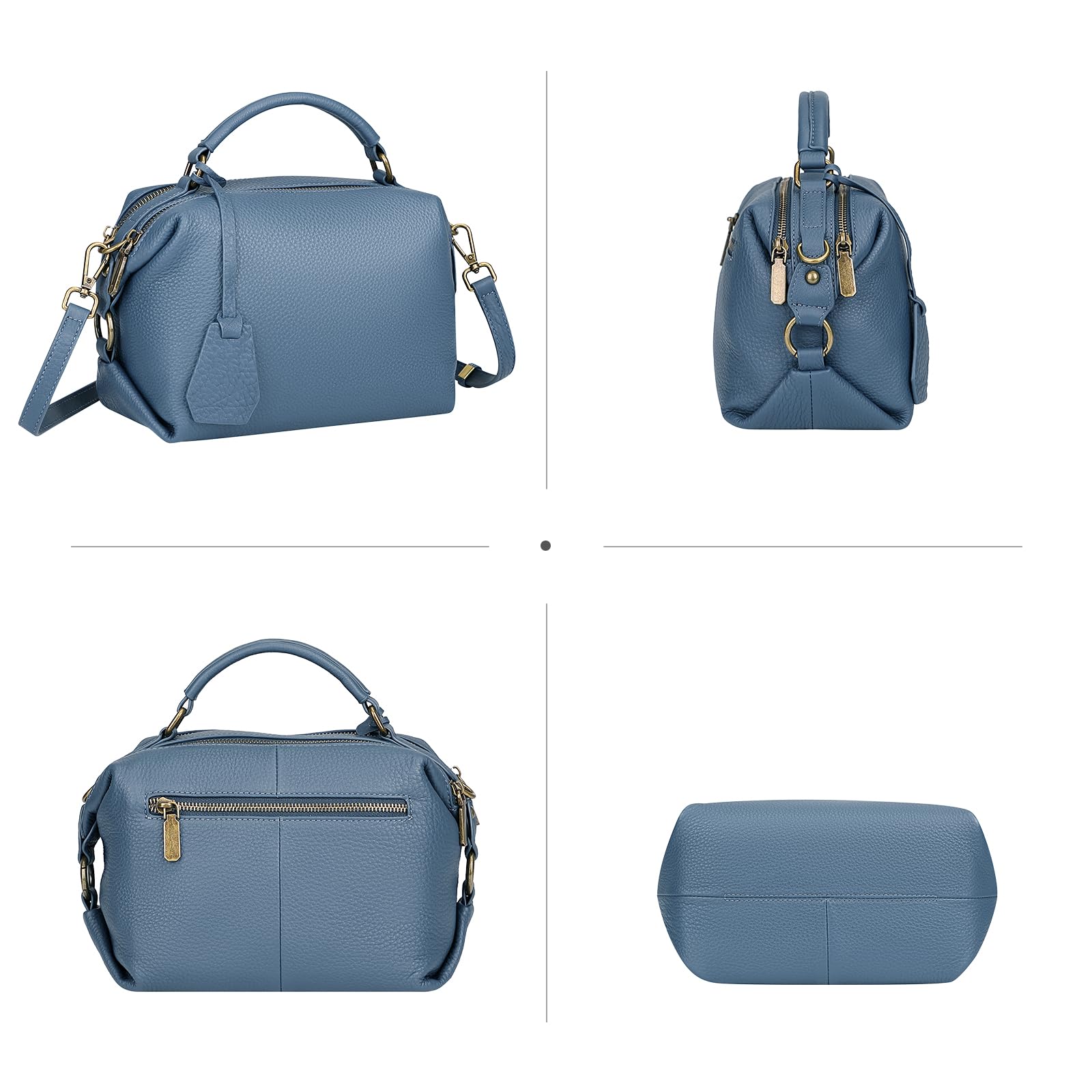 Genuine Leather Crossbody Bags for Women - Stylish Small Purse with Guitar Strap for Casual Outings