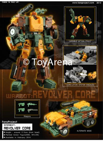 Fansproject Warbot WB 004 Revolver Core Transformers Action Figure - Collectible Robot Toy for Adults & Kids - Perfect for Display, Play and Transformers Fans Collection