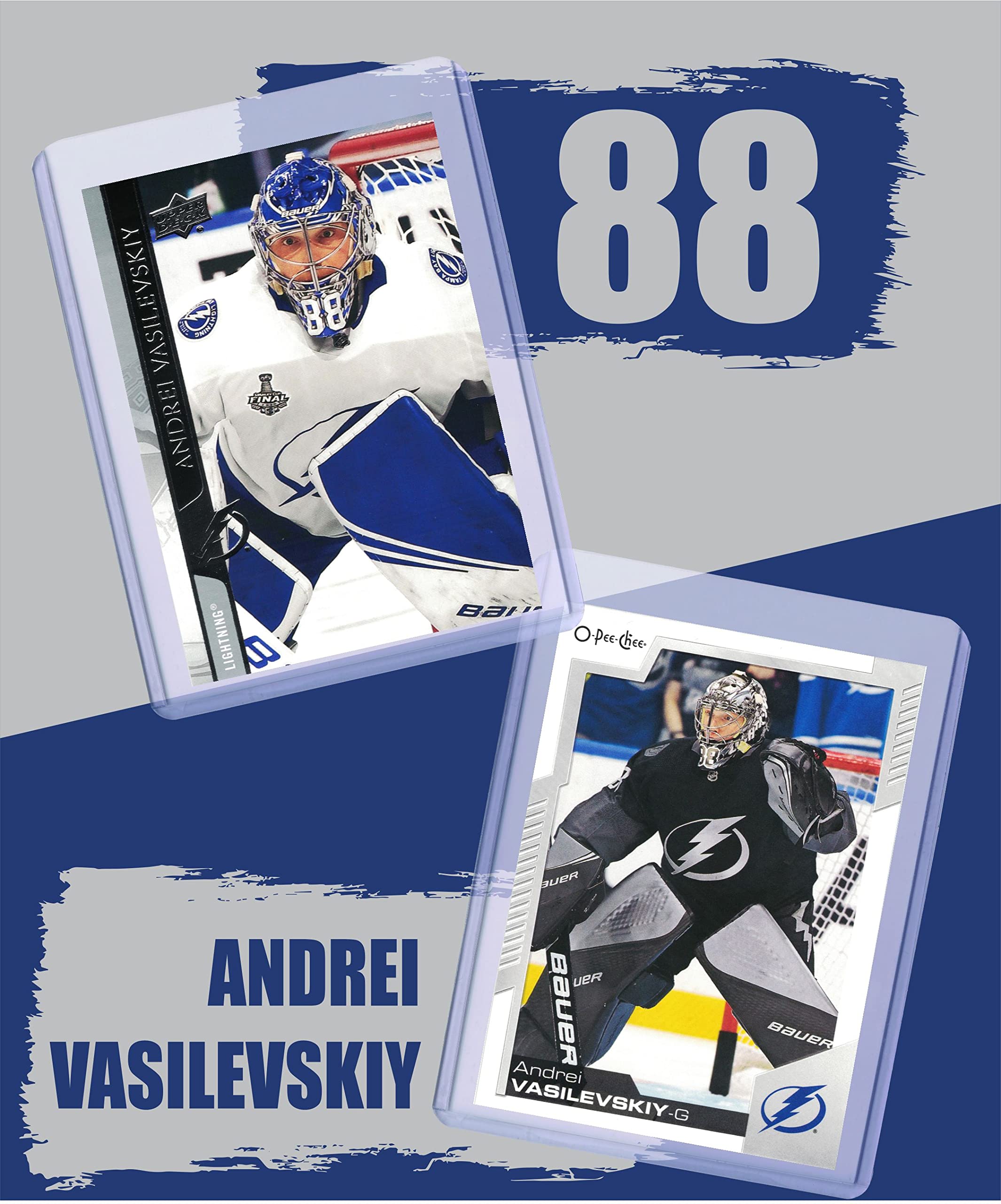Andrei Vasilevskiy Tampa Bay Lightning Hockey Trading Cards (5-Pack) - NHL Player Collectible Sports Memorabilia for Fans & Gift Giving