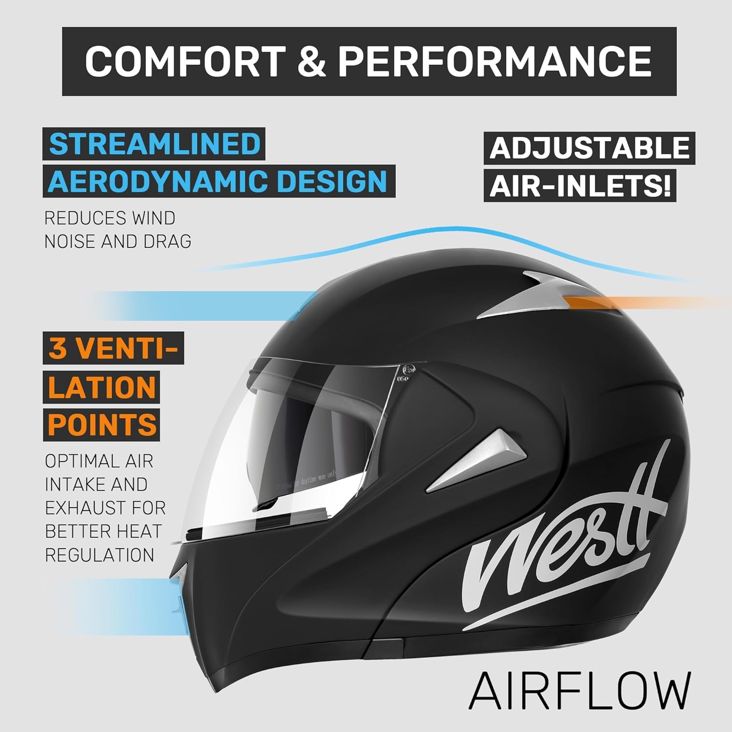 Modular Motorcycle Helmet DOT Approved - Dual Visor Full Face for Men & Women - Riding & ATV Safety