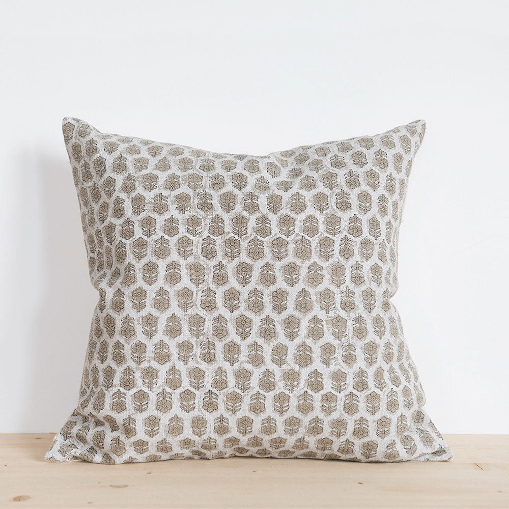 Handmade Linen Block Printed Pillow Cover No. 0270 - Bohemian Home Decor for Living Room, Bedroom & Sofa