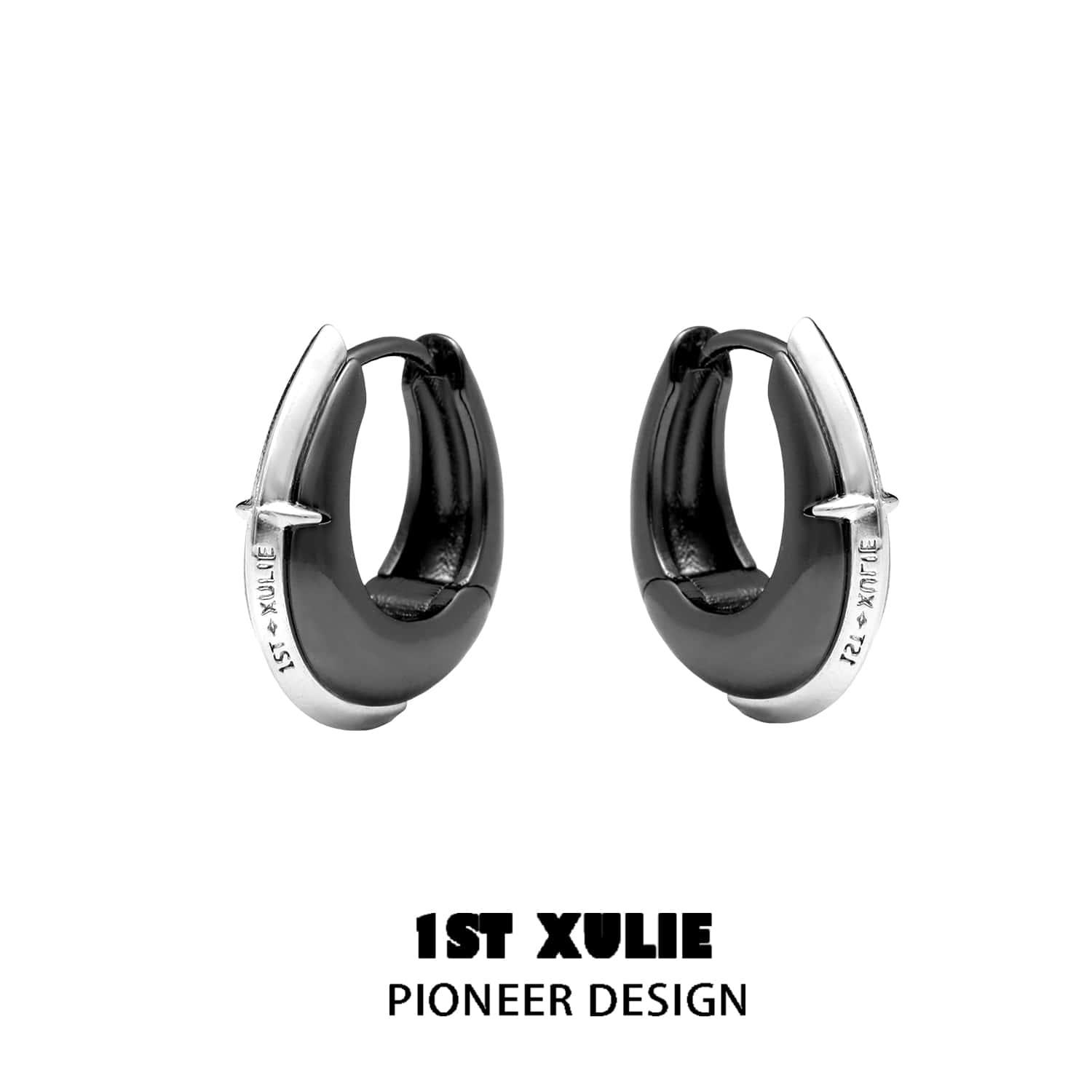 18k Platinum Plated Black Mirror Earrings for Women - Elegant Stud Earrings for Parties, Weddings & Everyday Wear