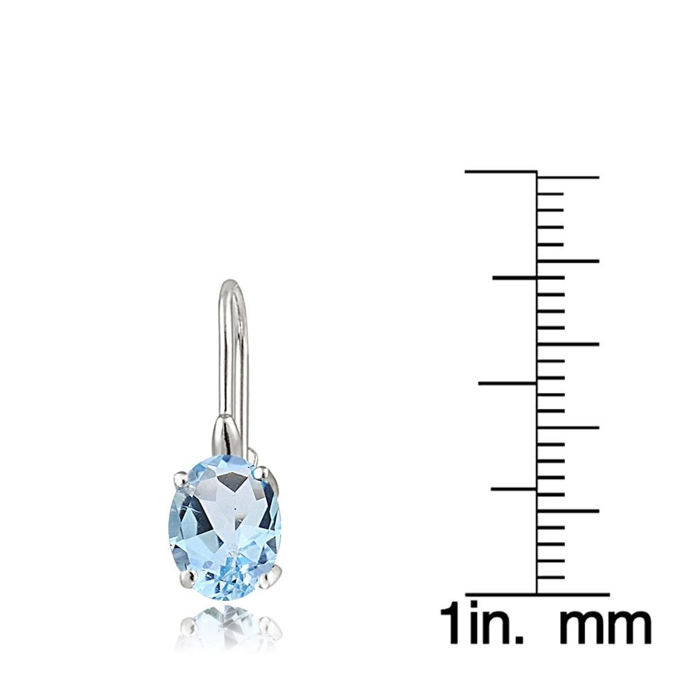 Sterling Silver Gemstone Birthstone Oval Leverback Earrings for Women - Personalized Gift for Birthday, Anniversary & Special Occasions | Elegant & Durable Jewelry for Everyday Wear