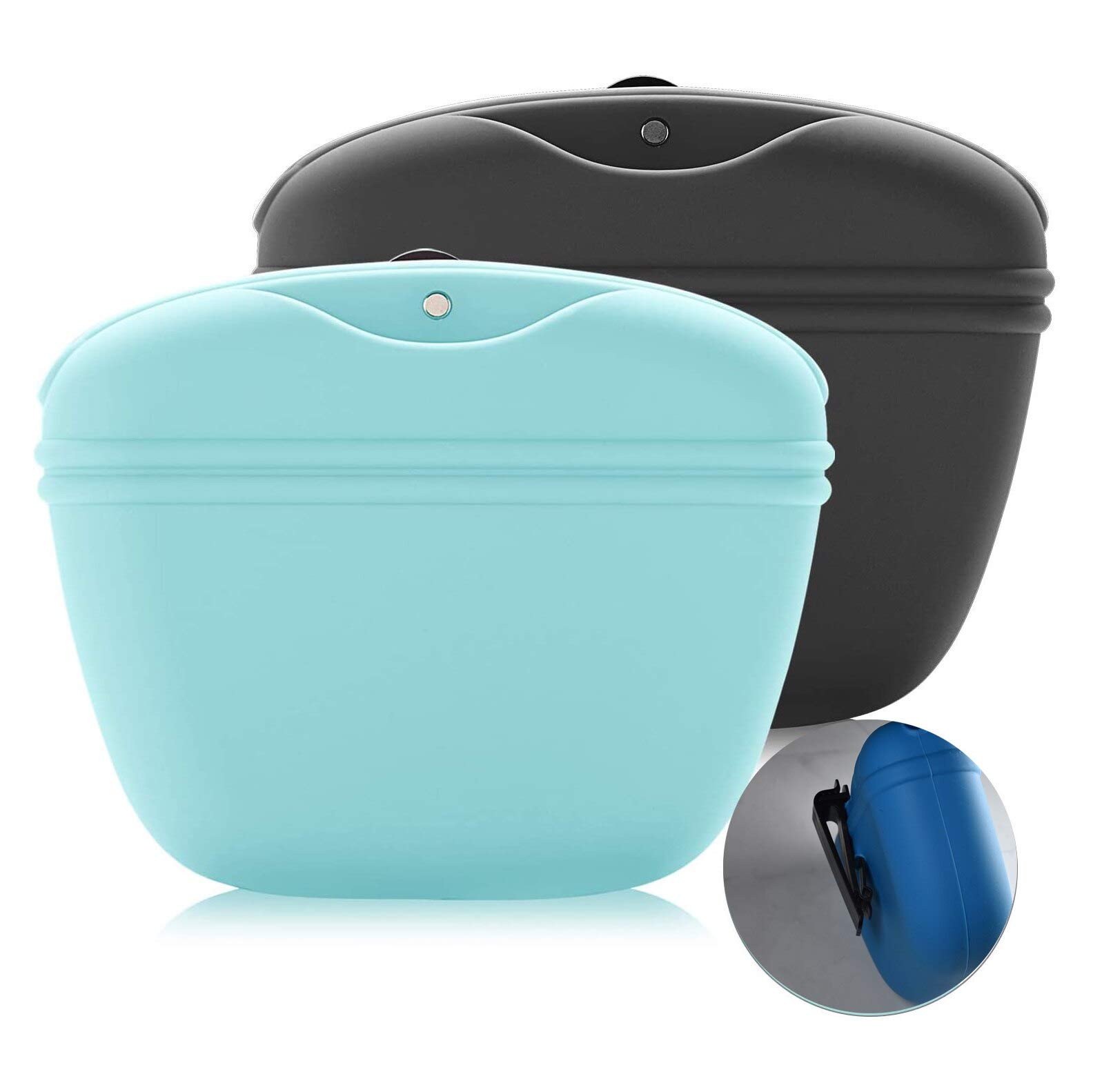 **Silicone Dog Treat Pouch - Waist Clip-On Feeder Bag for Puppy & Dog Training - Durable Pet Accessories for Small & Large Dogs - Perfect for Outdoor Walks, Hiking & Obedience Classes**