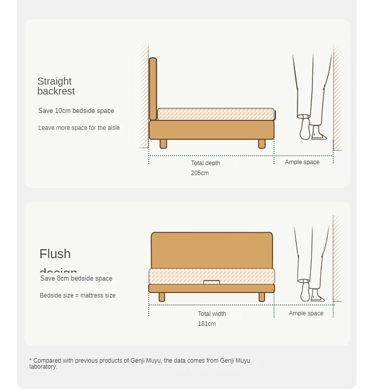 Solid Oak Wood Suspension Bed - King Size Platform Bed Frame with Large Headboard - Perfect for Master Bedroom & Modern Home Decor