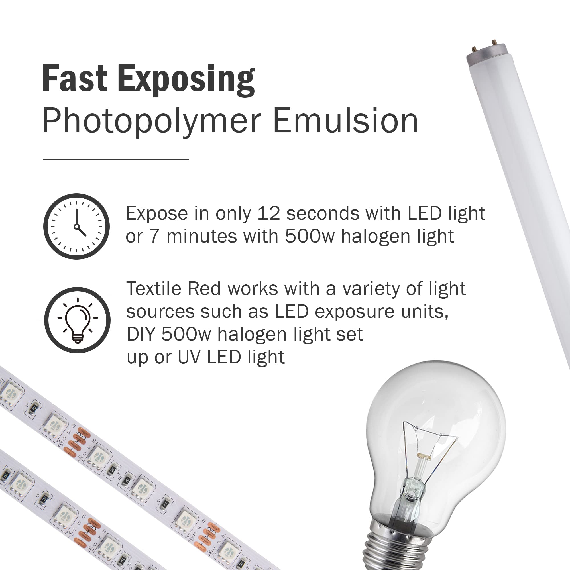 Ecotex® Tex-Red Screen Printing Emulsion (1 Gallon - 128oz) - Pre-Sensitized Photo Emulsion for Silk Screen & Fabric Printing - Works with Plastisol Inks - Professional Photopolymer Emulsion for DIY T-Shirts, Posters & Textile Arts