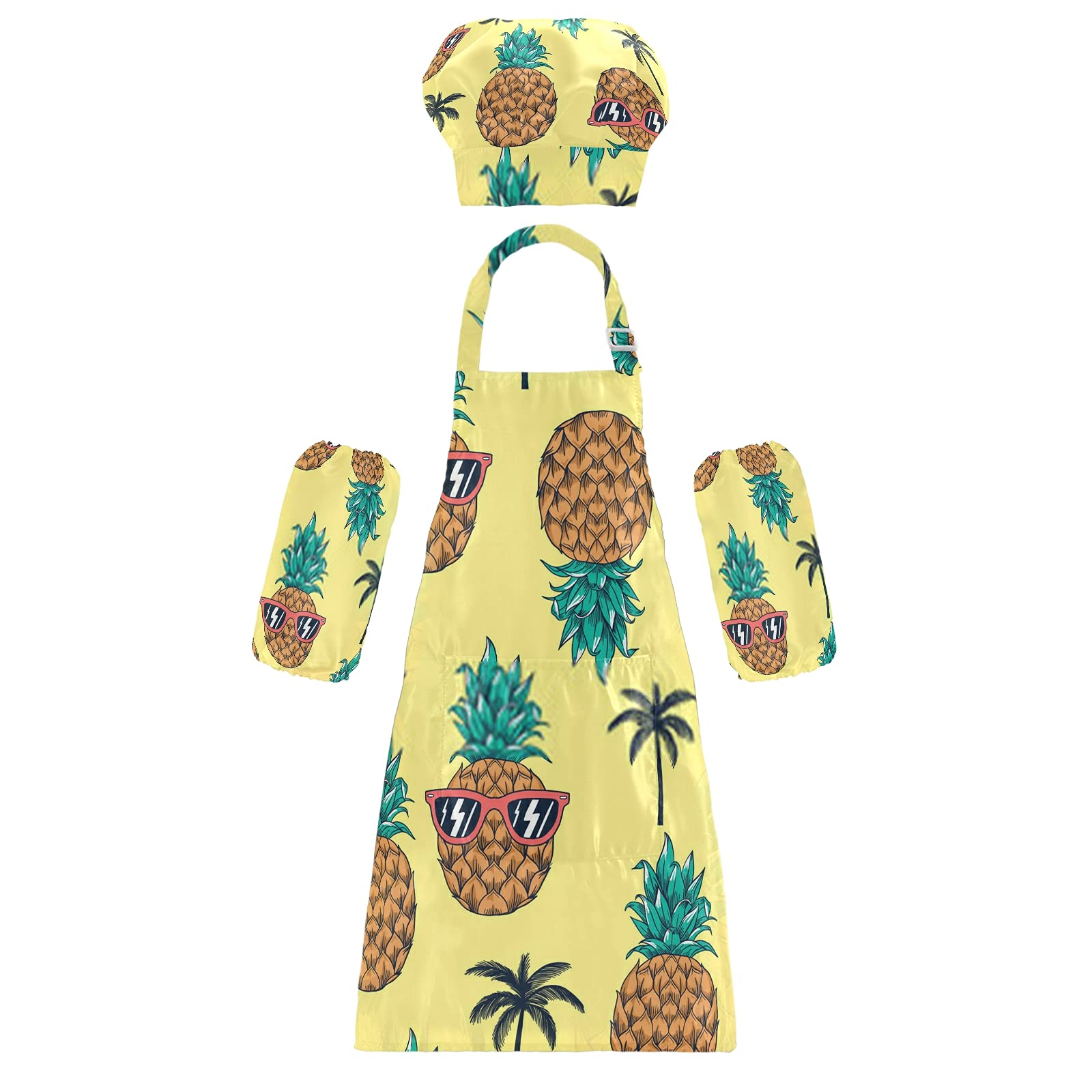 Kids Pineapple Sunglasses & Apron Set for Cooking, Baking, Gardening