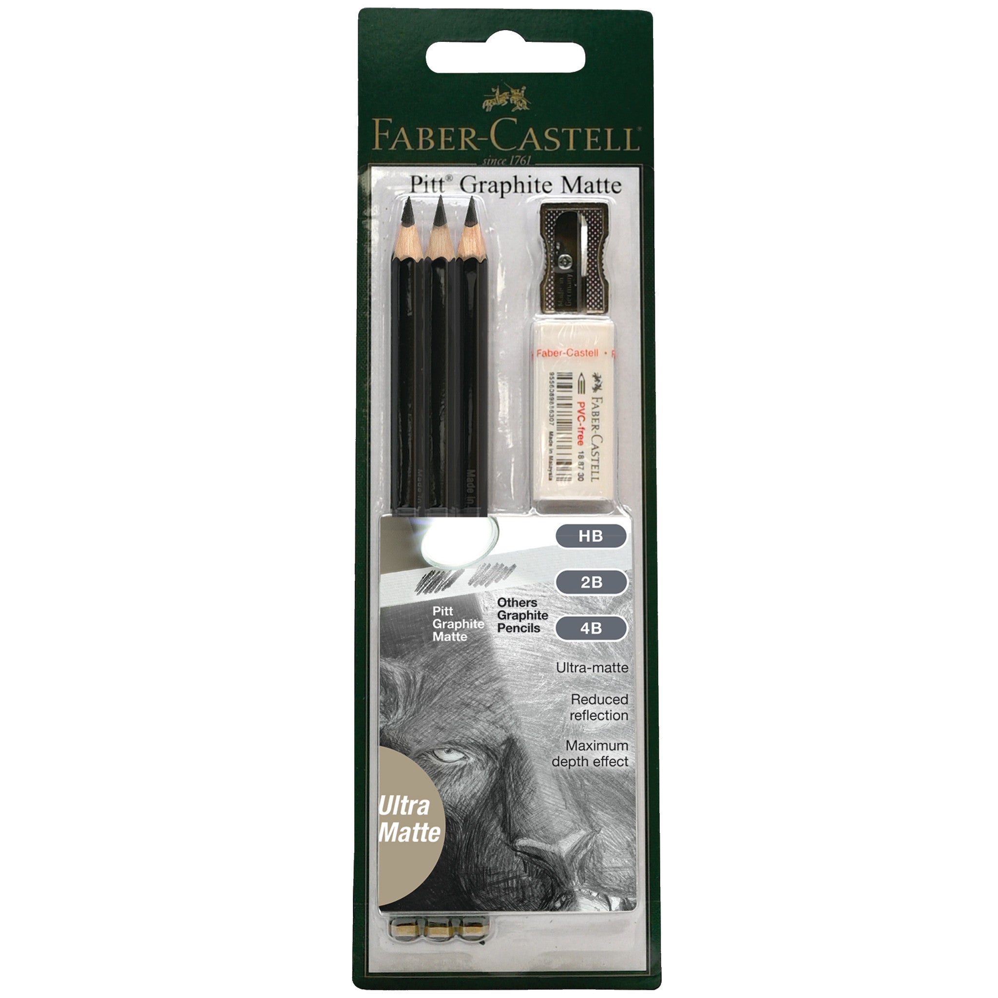 Premium Pitt Graphite Matte Sketching Pencils Set - HB, 2B, 4B for Artists & Drawing | Ideal for Sketching, Shading & Professional Artwork | #800166