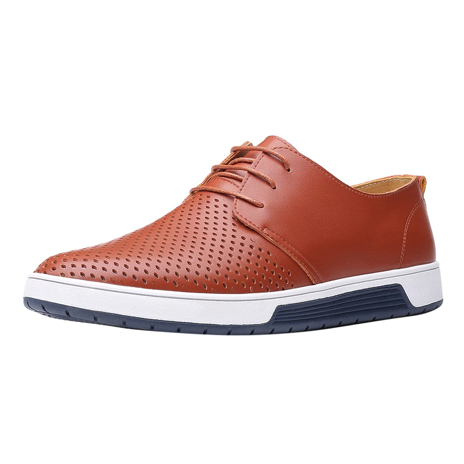 NOGOQU Men's Classic Wingtip Oxford Dress Shoes - Genuine Leather Business Casual Shoes for Wedding, Party & Office - Comfortable Lace-Up Formal Shoes for Men - Wide Width & Suede Options Available