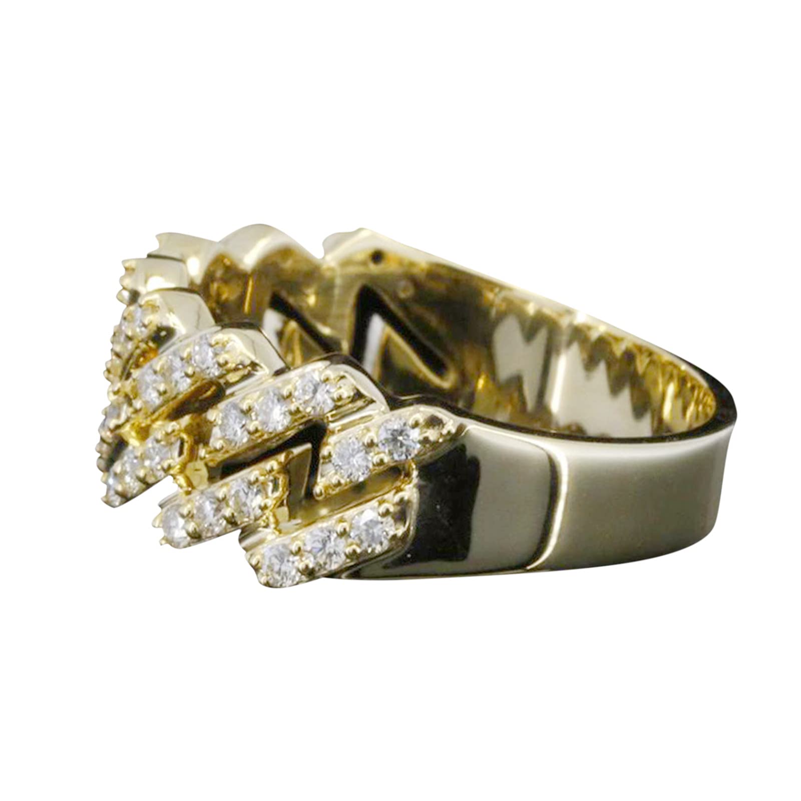 Trendy Punk Chain Ring Set - Hip-Hop Geometric Retro Style Gold Rings (Size 10) for Men & Women | Perfect for Concerts, Parties & Streetwear Fashion