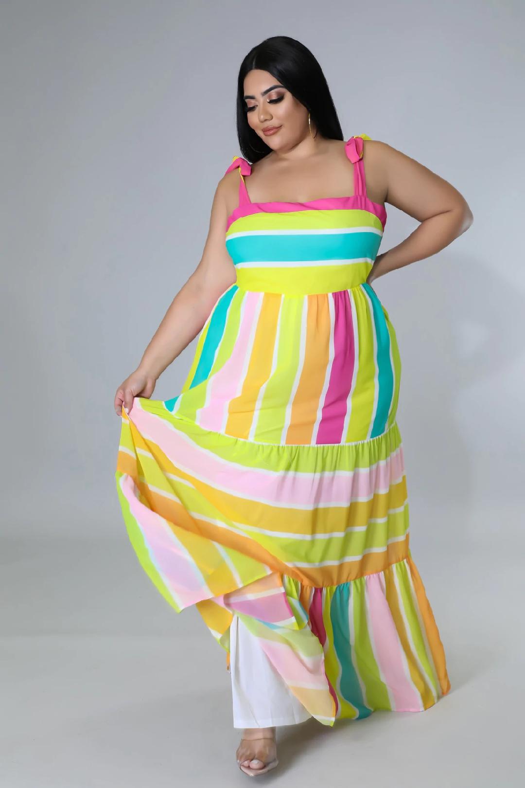 Sunni Days Women's Plus Size Maxi Dress - Flowy Boho Summer Beach Dress for Casual Wear & Vacations
