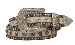 Premium Leather Hair Belt for Women & Men - Tan & White Colors | Stylish Accessory for Casual, Formal & Boho Outfits
