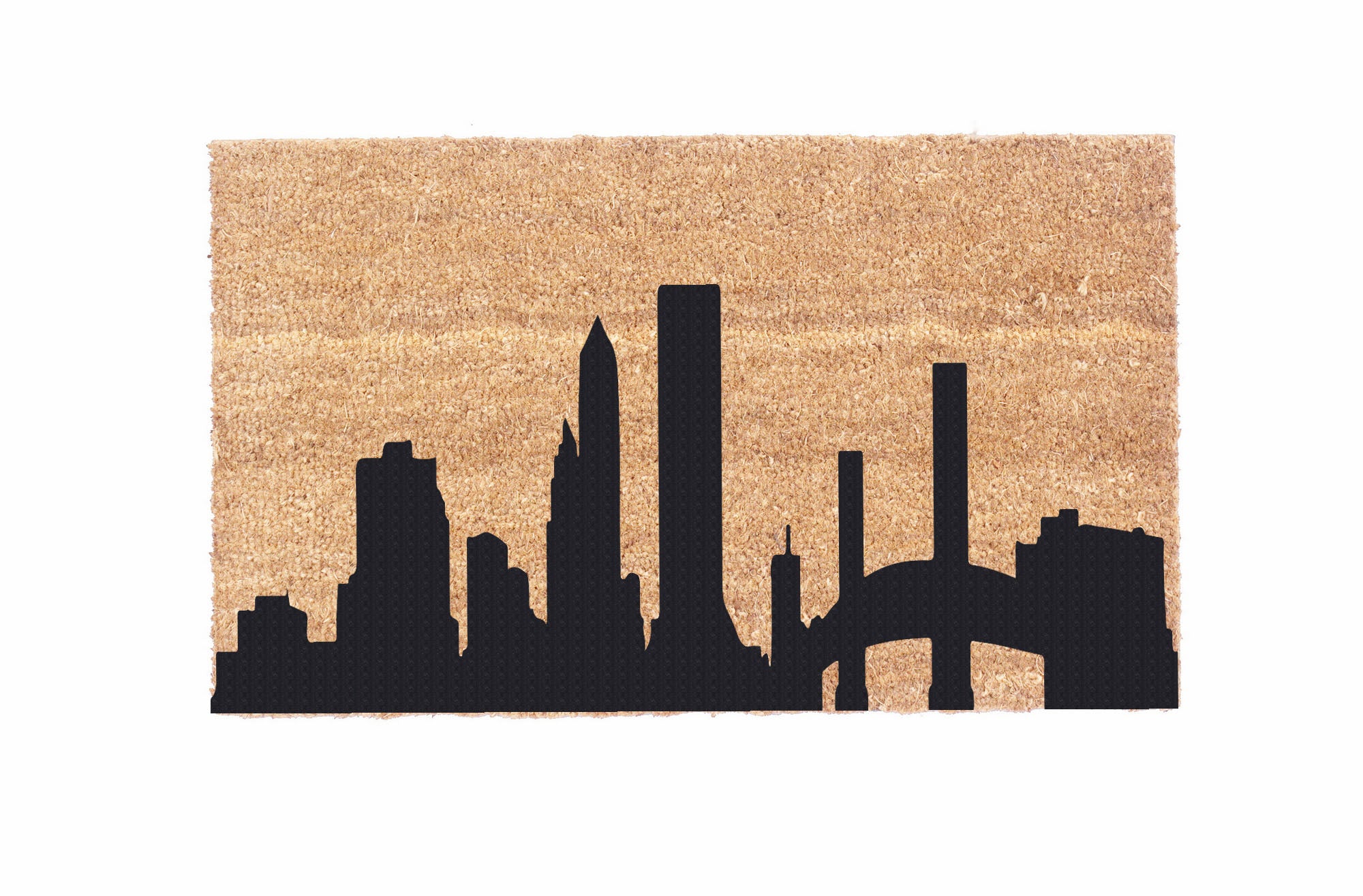 Stylish City Skyline Coco Doormat - Non-Slip Entryway Rug for Home & Office Decor - Perfect for Front Door, Patio, and Indoor Use