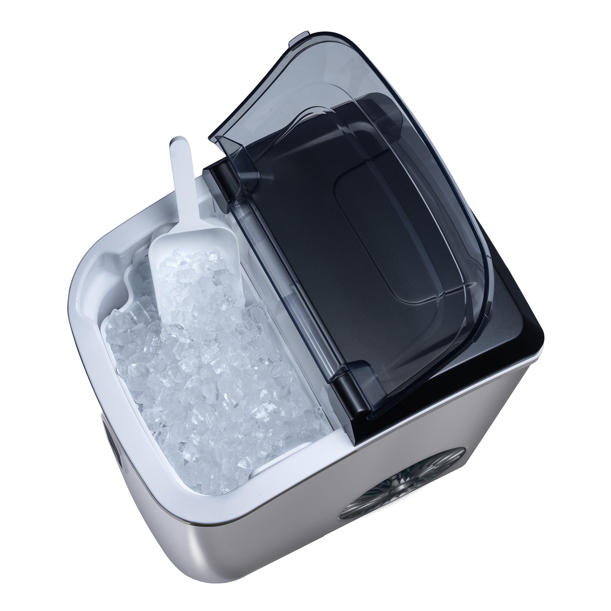 NewAir Nugget Countertop Ice Maker Machine - 26 lbs. Sonic Ice Maker with Self-Cleaning Function & Refillable Water Tank | Stainless Steel Portable Ice Machine for Home, Office, Kitchen, Coffee Bar, Parties & Outdoor Use