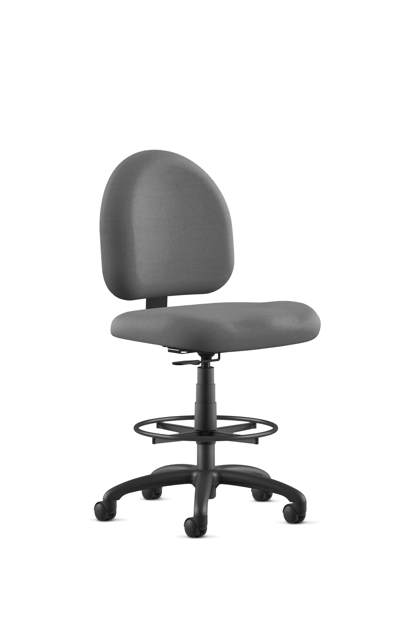 9 To 5 LOGIC 1726 Black Fabric 10-Drafting Stool with Foot Ring and Mid Back Support - Ergonomic Office Chair for Architects, Artists & Designers - Perfect for Drafting Tables, Studios & Workspaces