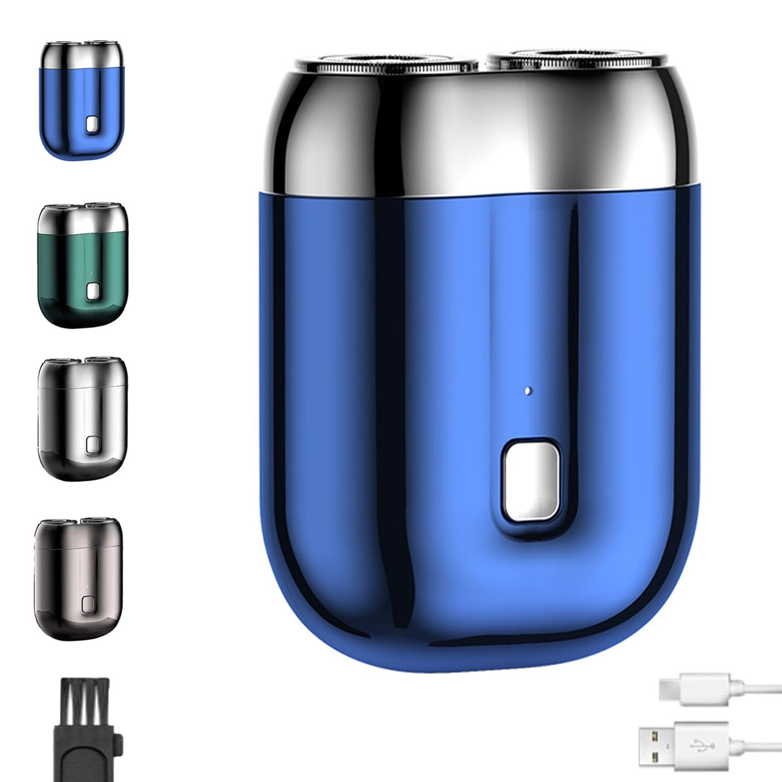 Quatreey 3D Micro Float Shaver - Rechargeable Waterproof Mini Electric Razor for Men, Compact Travel Shaver for Home, Car & On-the-Go Grooming (Blue) - Perfect for Business Trips, Gym Bags & Daily Shaving Routine