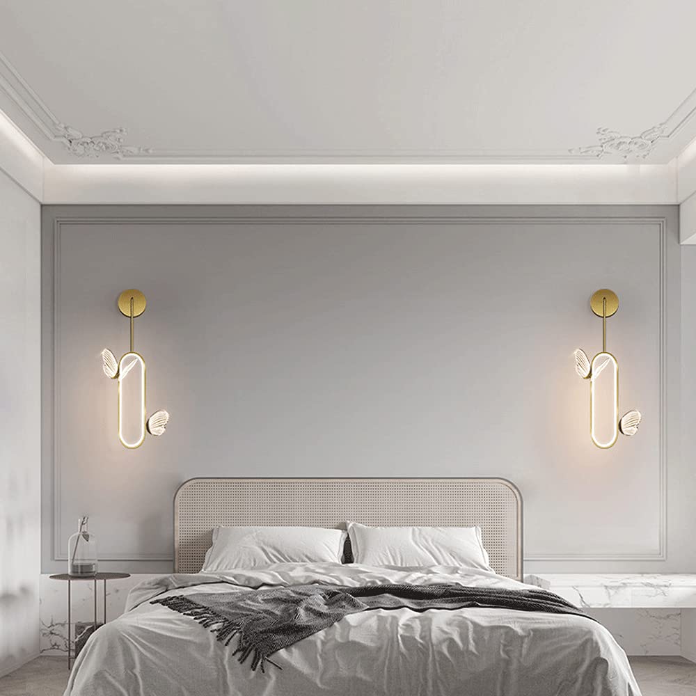 Elegant Butterfly Wall Sconce Lighting Fixture - Modern Creative Wall Mount Light for Living Room, Bedroom, Hallway - Indoor Hanging Pendant Lamp for Home Decoration | Perfect for Cozy Ambiance & Romantic Settings