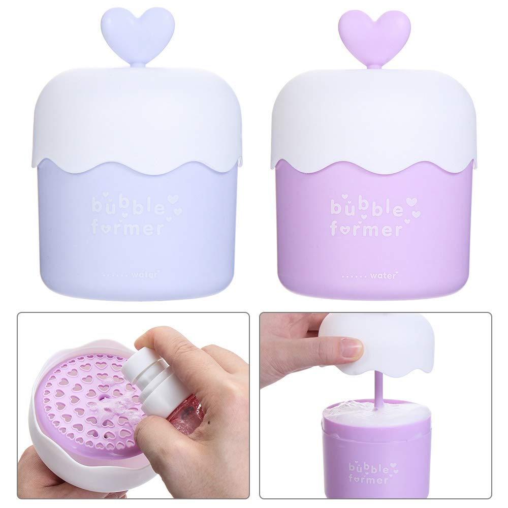 2Pcs Plastic Bubble Foamer for Face Wash - Facial Cleanser Foam Maker Cup, Bubble Foam Device for Deep Cleansing | Perfect for Skincare Routine, Spa Day & Travel Toiletries
