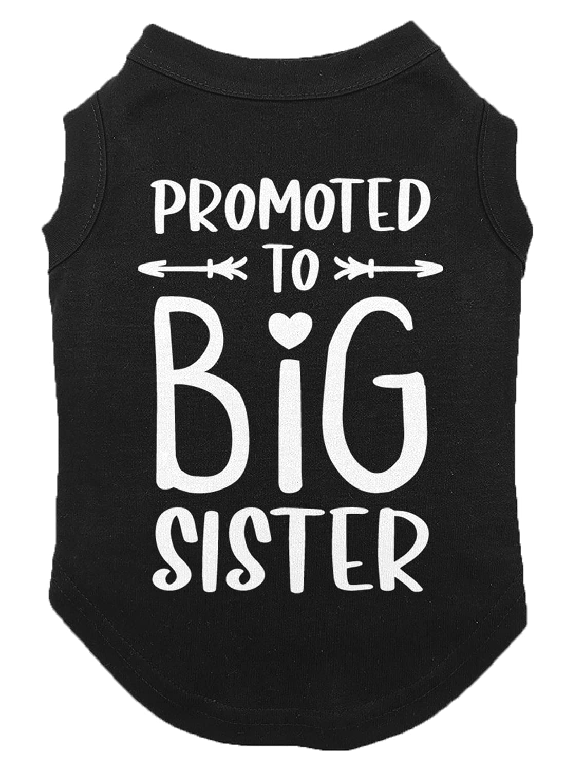 Big Sister Dog Shirt - Cute Black Pet Clothes for Medium Dogs - Perfect for Sibling Announcements & Family Photo Shoots