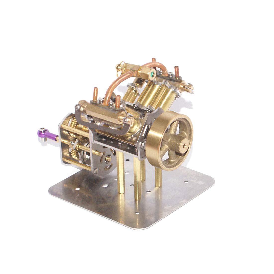 Mini V4 Steam Engine Model Kit with Reverse Gearbox - Educational Physics Toy for Teaching, STEM Learning, Science Experiments & Collector's Gift - Perfect for Classroom, Workshop & DIY Enthusiasts
