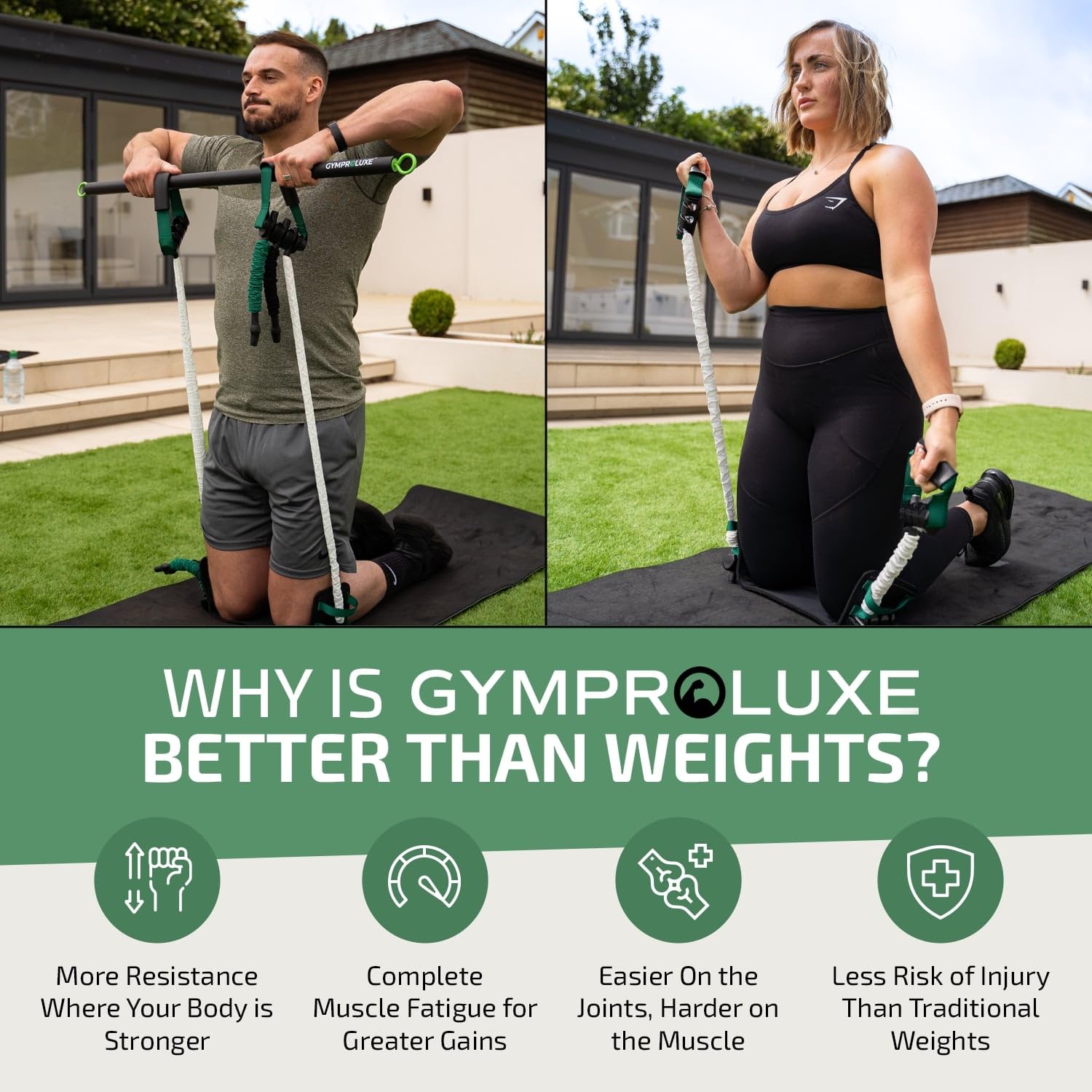 Original Portable Gym - 200LBS Resistance Band Set for Home Workout | Strength Training Equipment for Men & Women | Includes Pilates Bar - Perfect for Home Gym, Travel Fitness & Full Body Toning