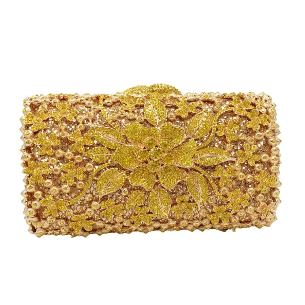 DEBIMY Sparkling Rhinestone Flower Evening Clutch Purse - Elegant Wedding Party Handbag for Prom, Cocktail Dresses & Special Occasions