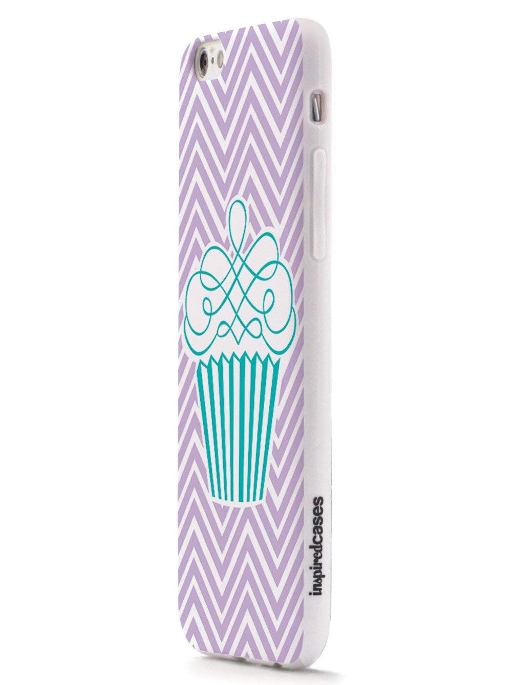 **Inspired Cases for iPhone 7 Plus - 3D Textured Protective Phone Cover with Cupcake & Chevron Design - Shockproof & Anti-Scratch - Perfect for Daily Use, Travel & Gift Giving**