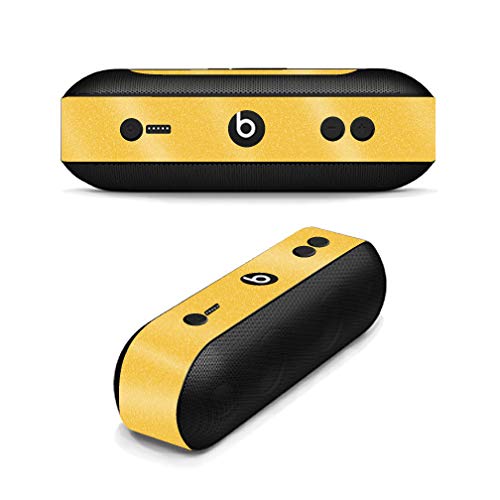 MightySkins Glossy Glitter Protective Skin Cover for Beats Pill Plus Speaker - Marigold Gold | Durable Scratch-Resistant Vinyl Wrap | Easy to Apply & Remove | Made in USA | Perfect for Parties, Gifts & Personalizing Your Bluetooth Speaker