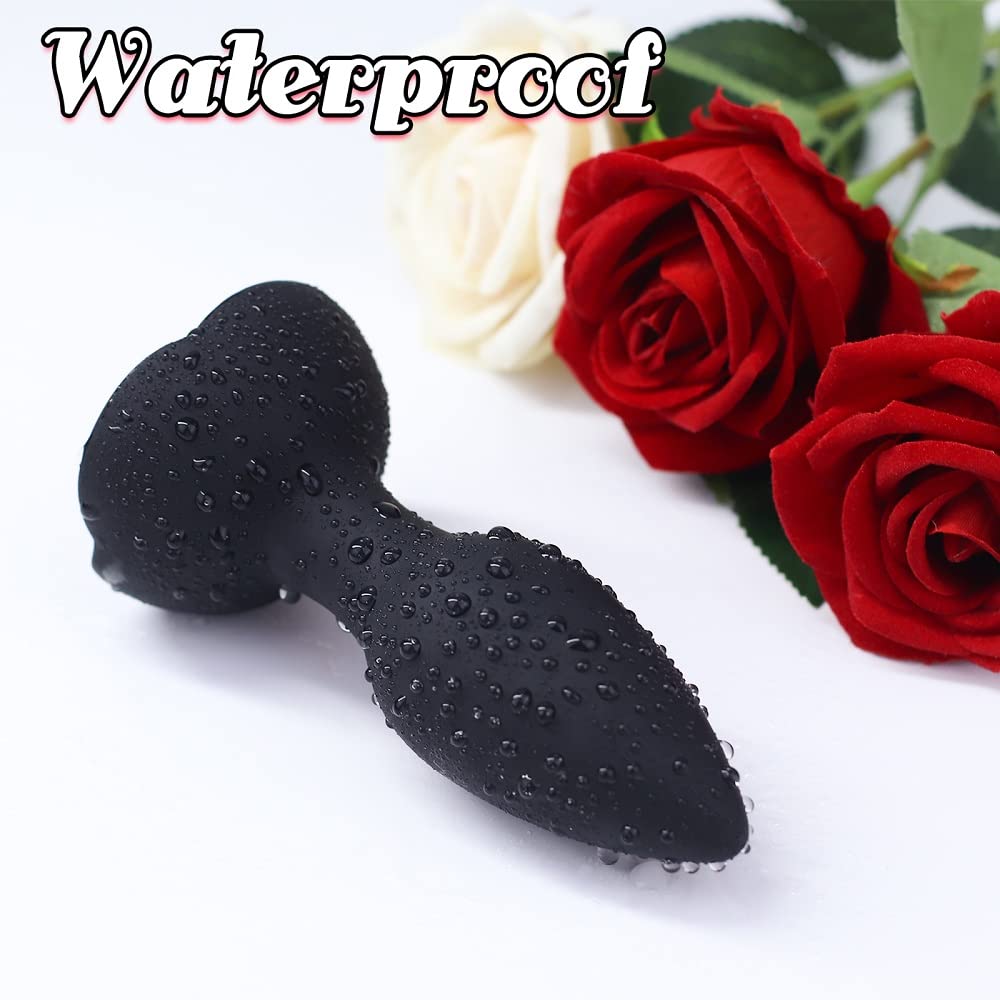 Remote Control Vibrating Anal Plug - Prostate Massager with 10 Vibration Modes, Waterproof Silicone Rose Base for Couples Play & Solo Pleasure (Black) - Perfect for BDSM, Roleplay & Intimate Adult Games