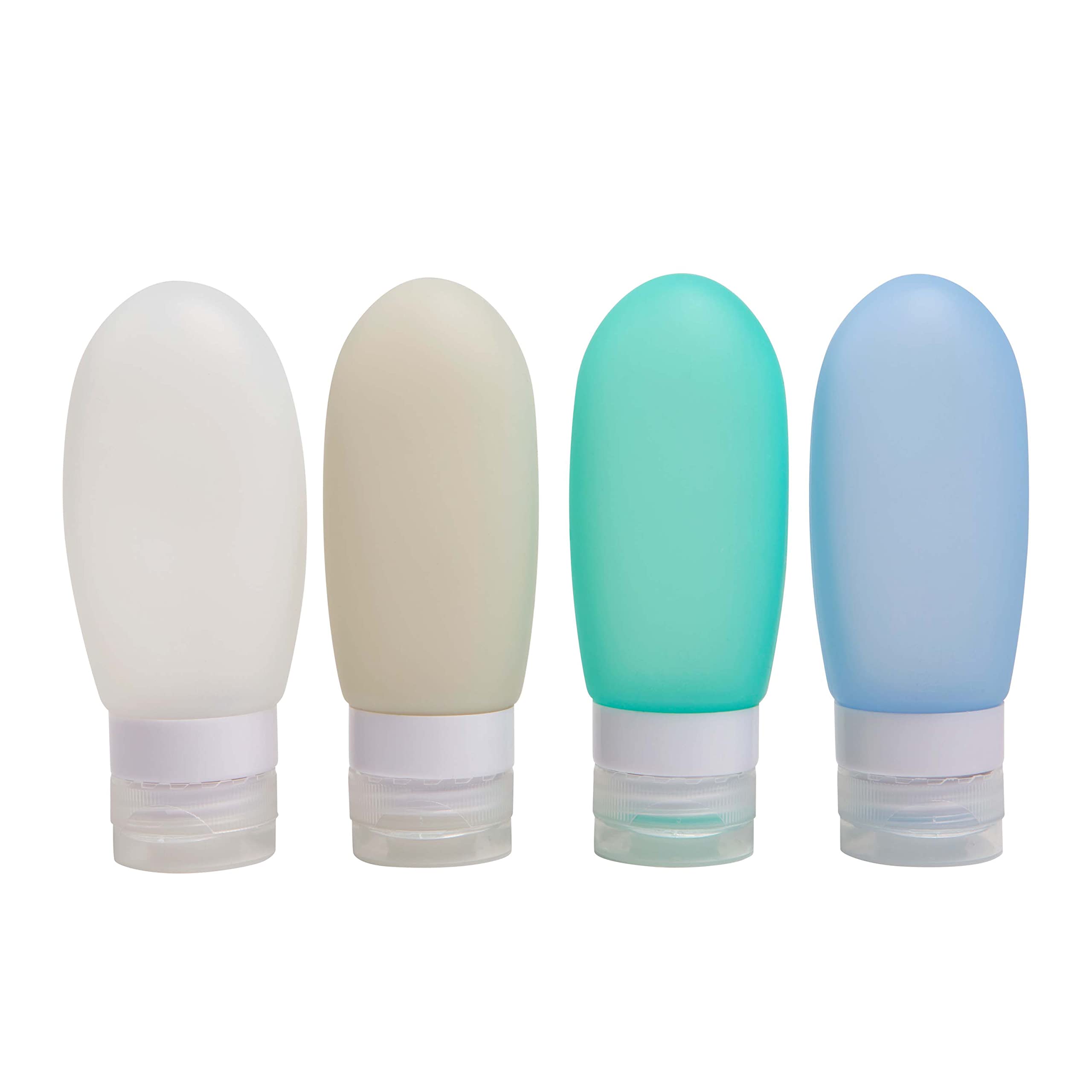 GForce Travel 4 Piece Silicone Bottle and Pouch Set - TSA Approved Leak-Proof Toiletry Organizer for Liquids, Shampoo & Cosmetics | Perfect for Air Travel, Gym & Vacation Packing