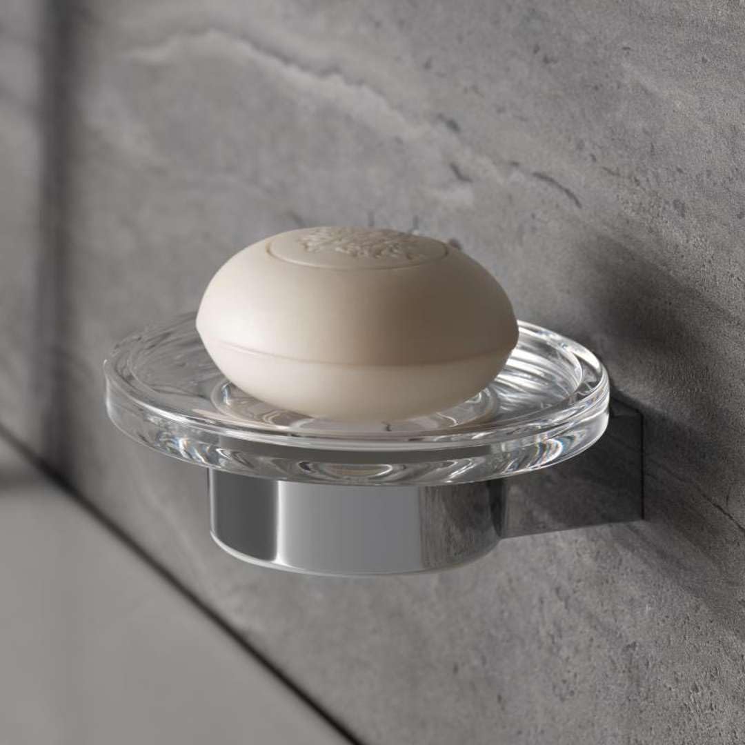 Polished Chrome Soap Holder - Rustproof Bathroom Organizer for Showers, Sinks & Countertops - Perfect for Home, Spa, and Hotel Use