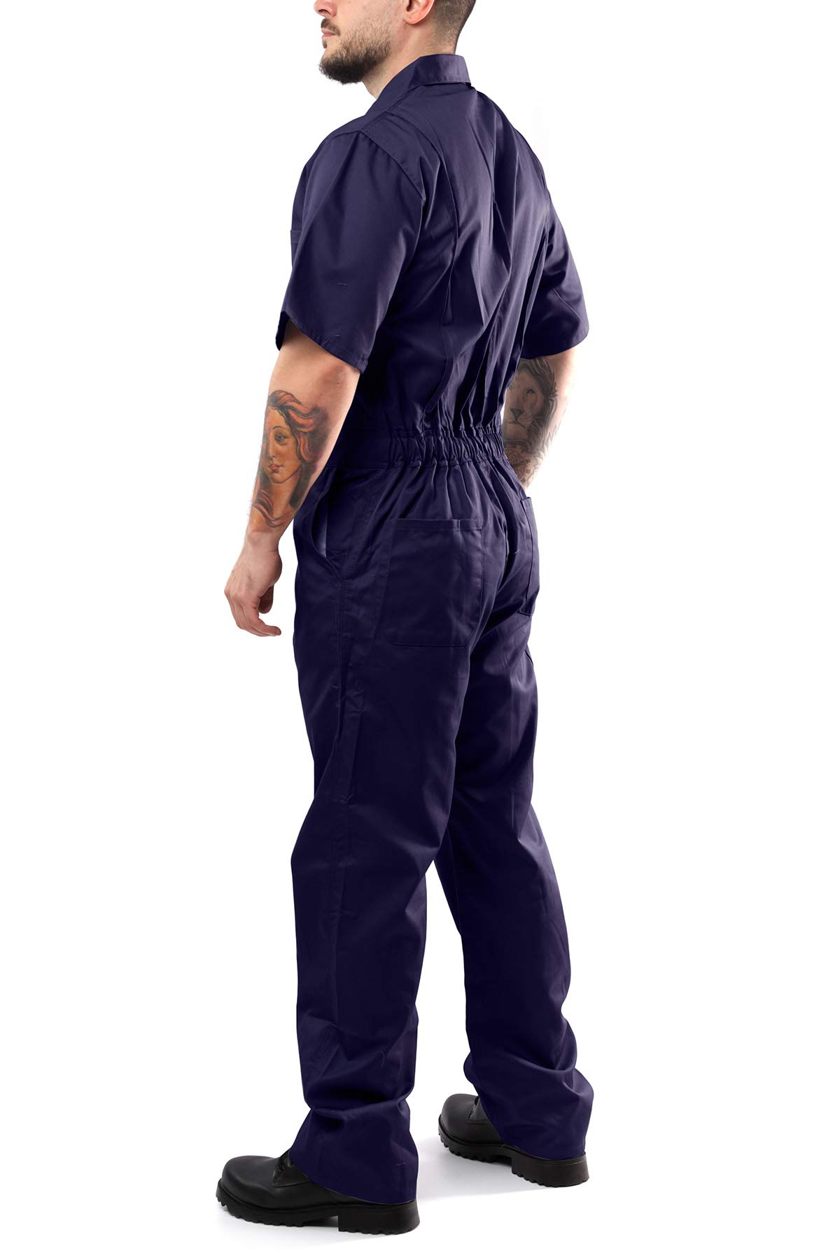 Kolossus Men's Short Sleeve Work Coveralls - Durable Blended Fabric Jumpsuit for Construction, Mechanics & DIY Projects - Comfortable Workwear for Hot Weather