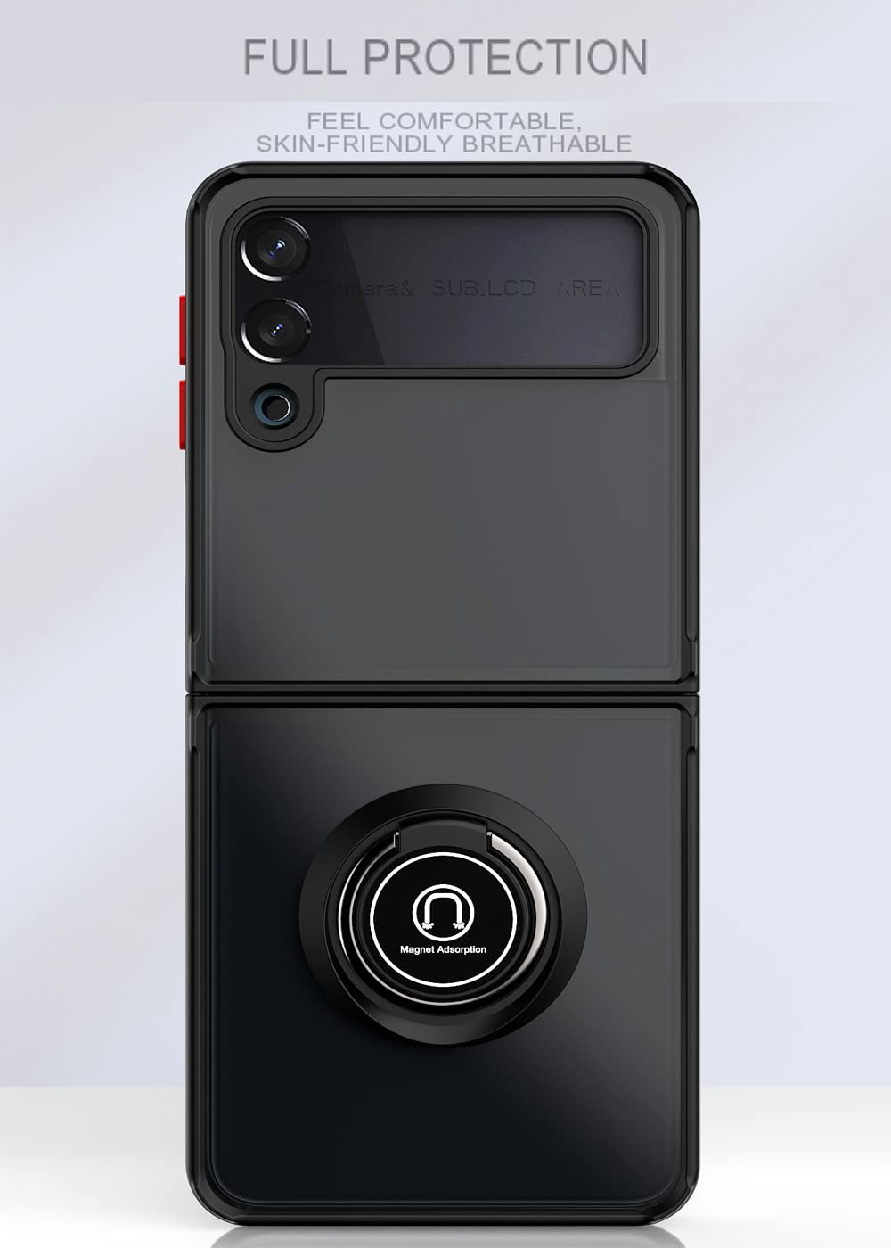 Samsung Galaxy Z Flip 3 5G Case (2021) - 360° Rotating Ring Kickstand, Shockproof Protective Bumper Cover | Perfect for Everyday Use, Travel & Outdoor Activities