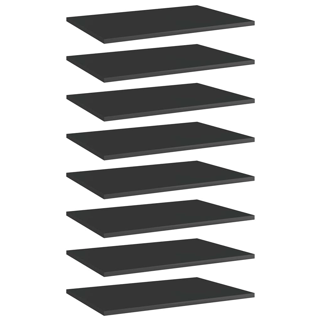 8-Piece High Gloss Black Bookshelf Replacement Panels - Floating Shelves for Book Storage & Display - Modern Bookcase Organizer for Home, Office & Retail (Accessories Not Included) - Perfect for Living Room Decor, Bedroom Storage & Store Displays