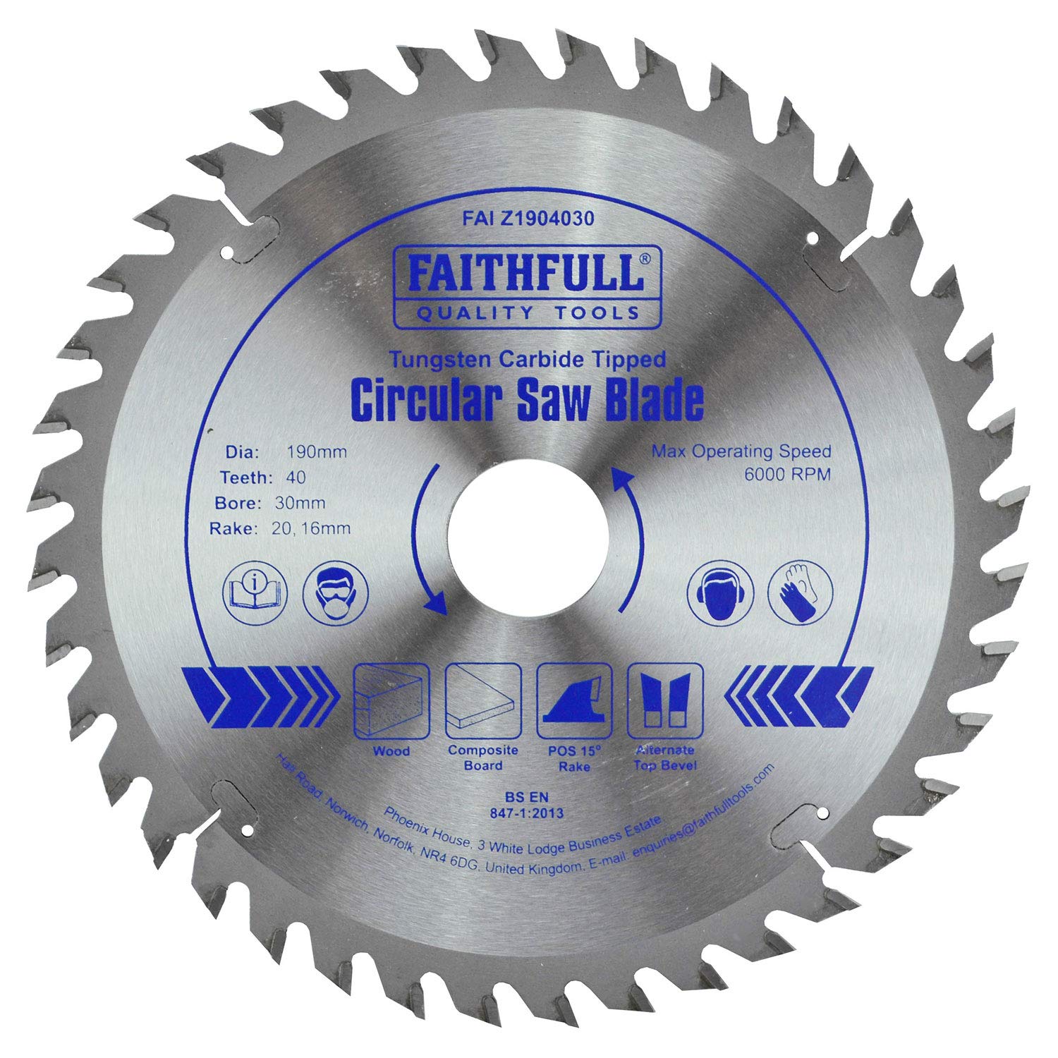 Premium TCT Circular Saw Blade 190mm x 30mm Arbor - 40 Teeth for Wood, Plastic & Aluminum Cutting | Ideal for DIY Projects, Carpentry & Construction Work
