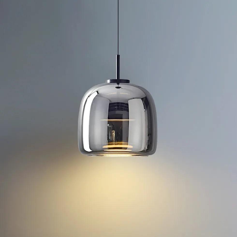 Modern Glass Disc Pendant Light - Sleek Round Dining Room Lighting Fixture for Kitchen Island, Breakfast Nook & Contemporary Home Decor