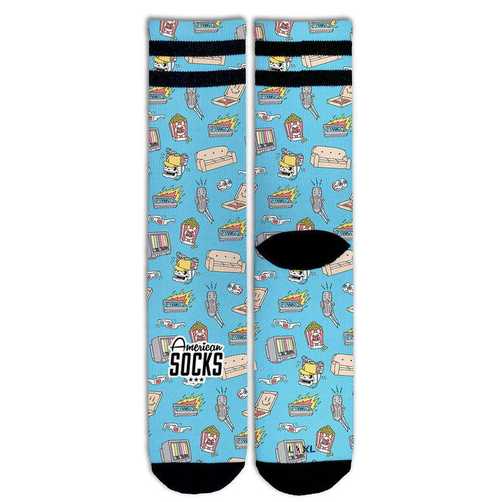 American Socks Signature Movie Night Mid High Crew Socks - Cozy & Comfortable for Home Relaxation, Movie Nights and Lounge Wear