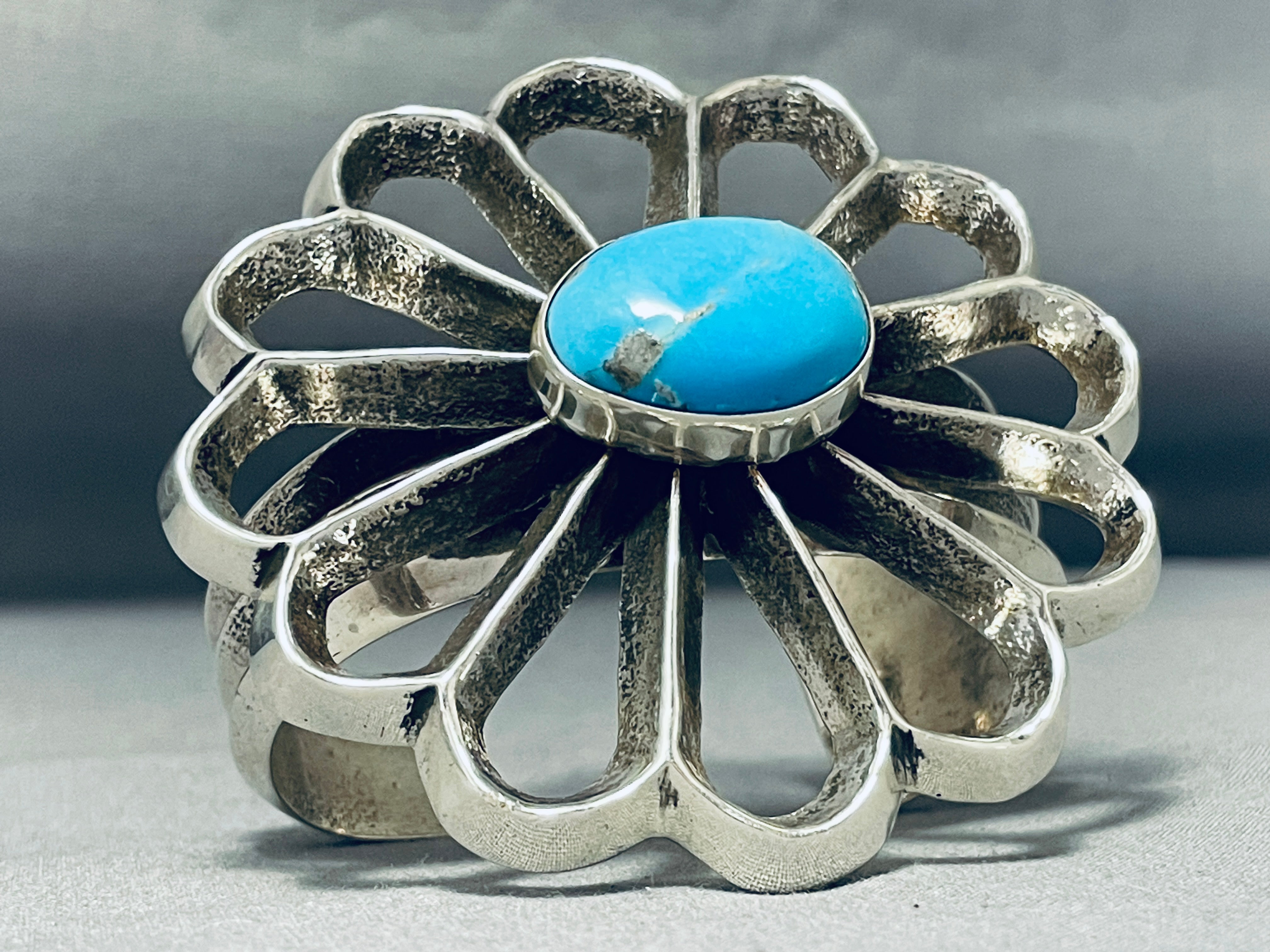 172 Grams Heavy Native American Navajo Turquoise Sterling Silver Bracelet - Handmade Jewelry for Women, Boho Chic Accessories, Perfect for Festivals & Special Occasions