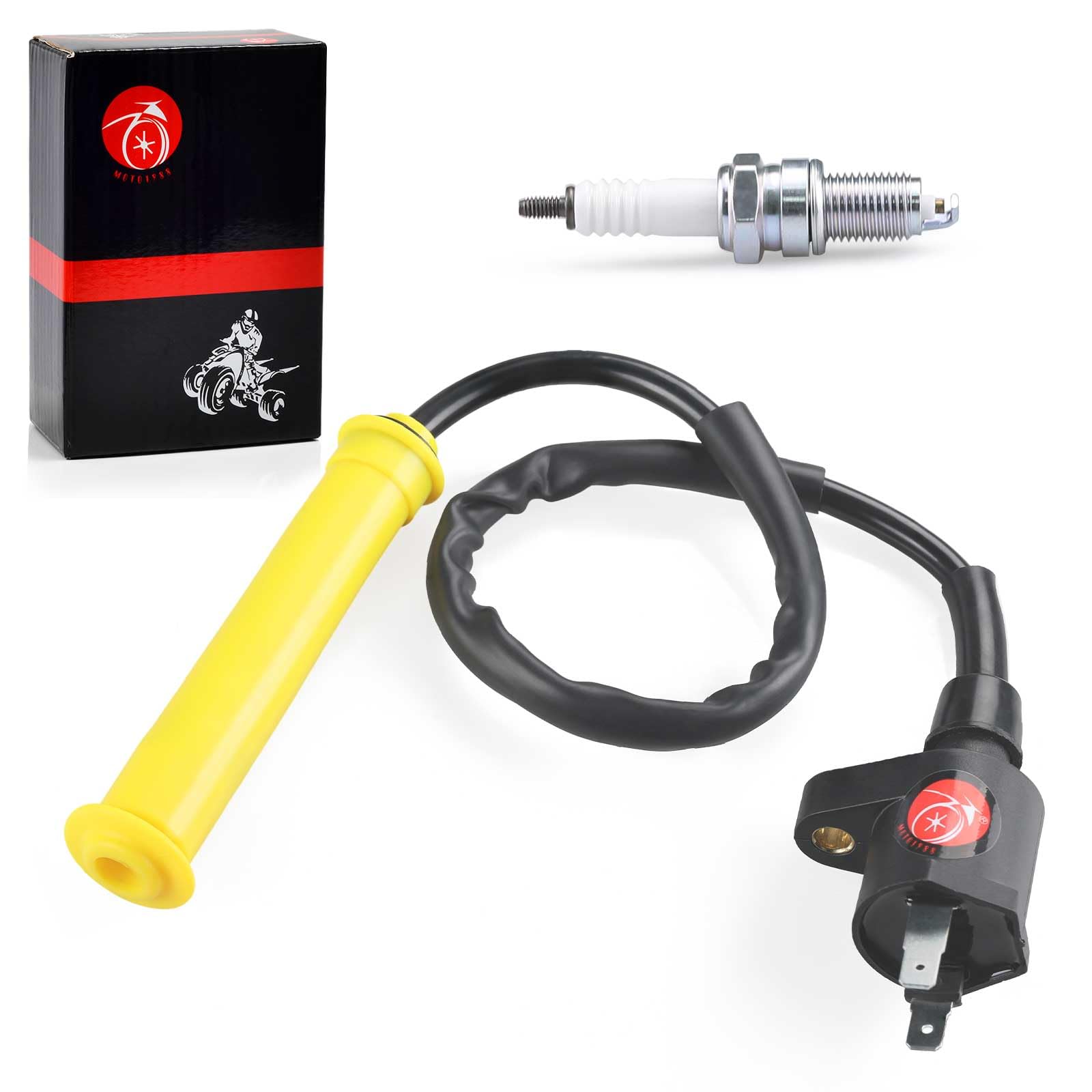 High Performance Ignition Coil & Spark Plug Kit with Cap Compatible with Honda XR250R (1996-2004) & XR250L (1991-1996) - Perfect for Off-Road Motorcycle Maintenance & Engine Tuning