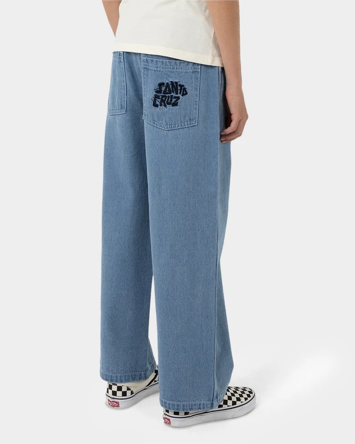 Santa Cruz Yelling Stack Boys Baggy Denim Jeans - Comfortable & Stylish Loose Fit for Skateboarding & Casual Wear