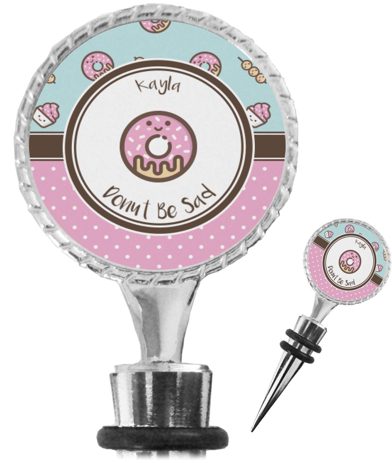 Personalized Donut Wine Bottle Stopper - Customized Gift for Wine Lovers - Perfect for Parties, Weddings & Home Bars