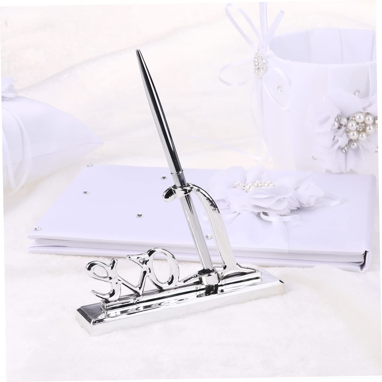 NUOBESTY 3-Piece Gold Plated Pen Holder Set - Elegant Bride Decorative Desk Organizer for Scrapbooking, Office & Wedding Stationery | Perfect for Home Office, Wedding Decor & Craft Projects
